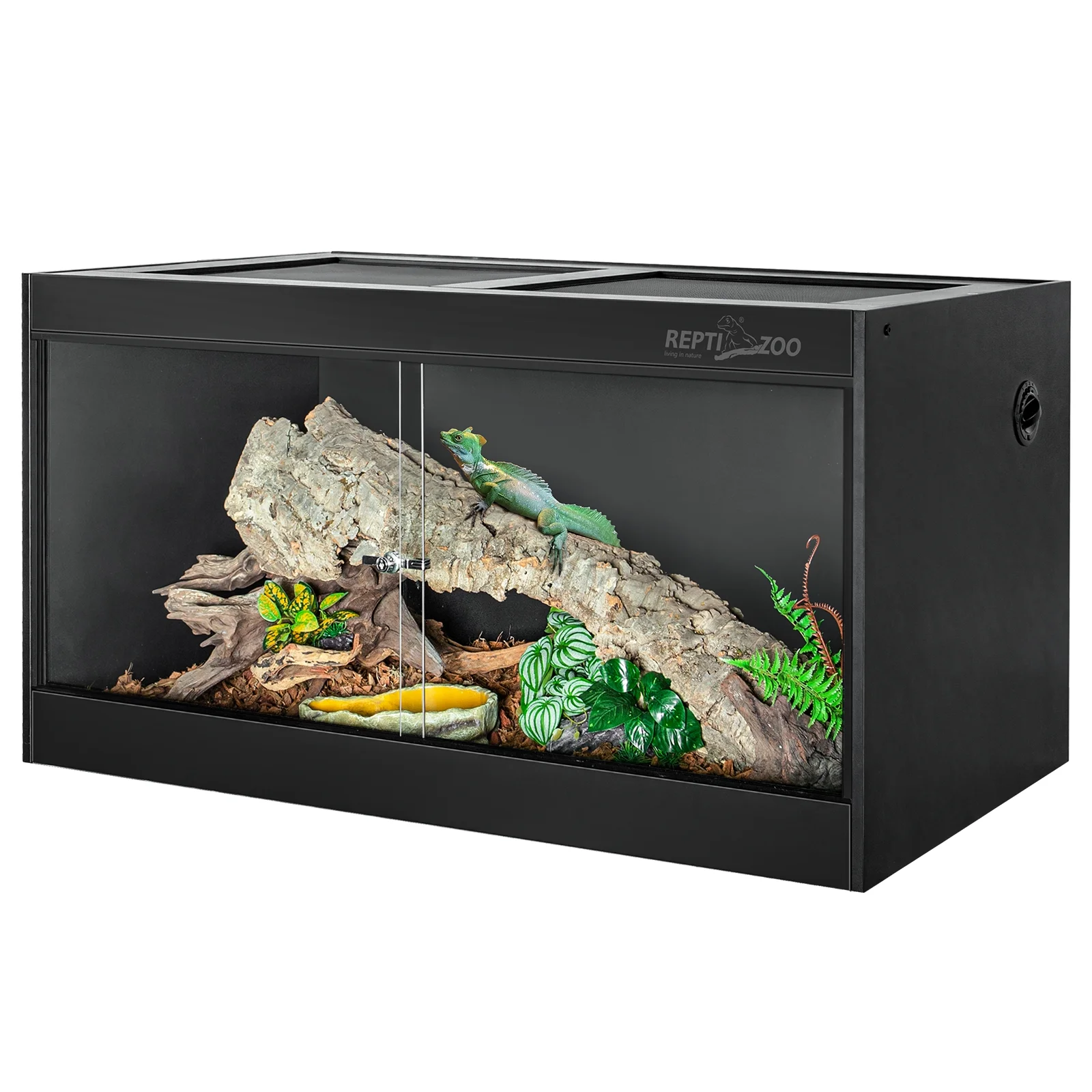 REPTIZOO 120 Gallon PVC Reptile Enclosure, 48x24x24 Large Reptile Terrariums Tanks with Glass Sliding Door - Curated Treasures Market
