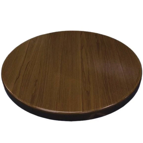 American Tables u0026 Seating ATR24-W Resin 24x22 Round Table Top - Walnut