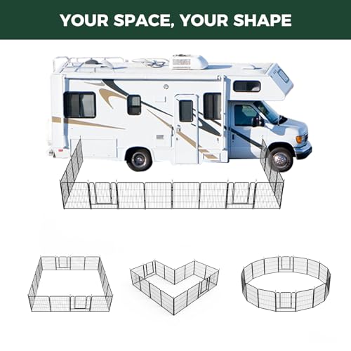 FXW Instant Dog Playpen, Portable Pet Fence for Outdoor, RV Trips, and Camping, 40inch, 16 Panels for Medium and Large Dogs│Patented