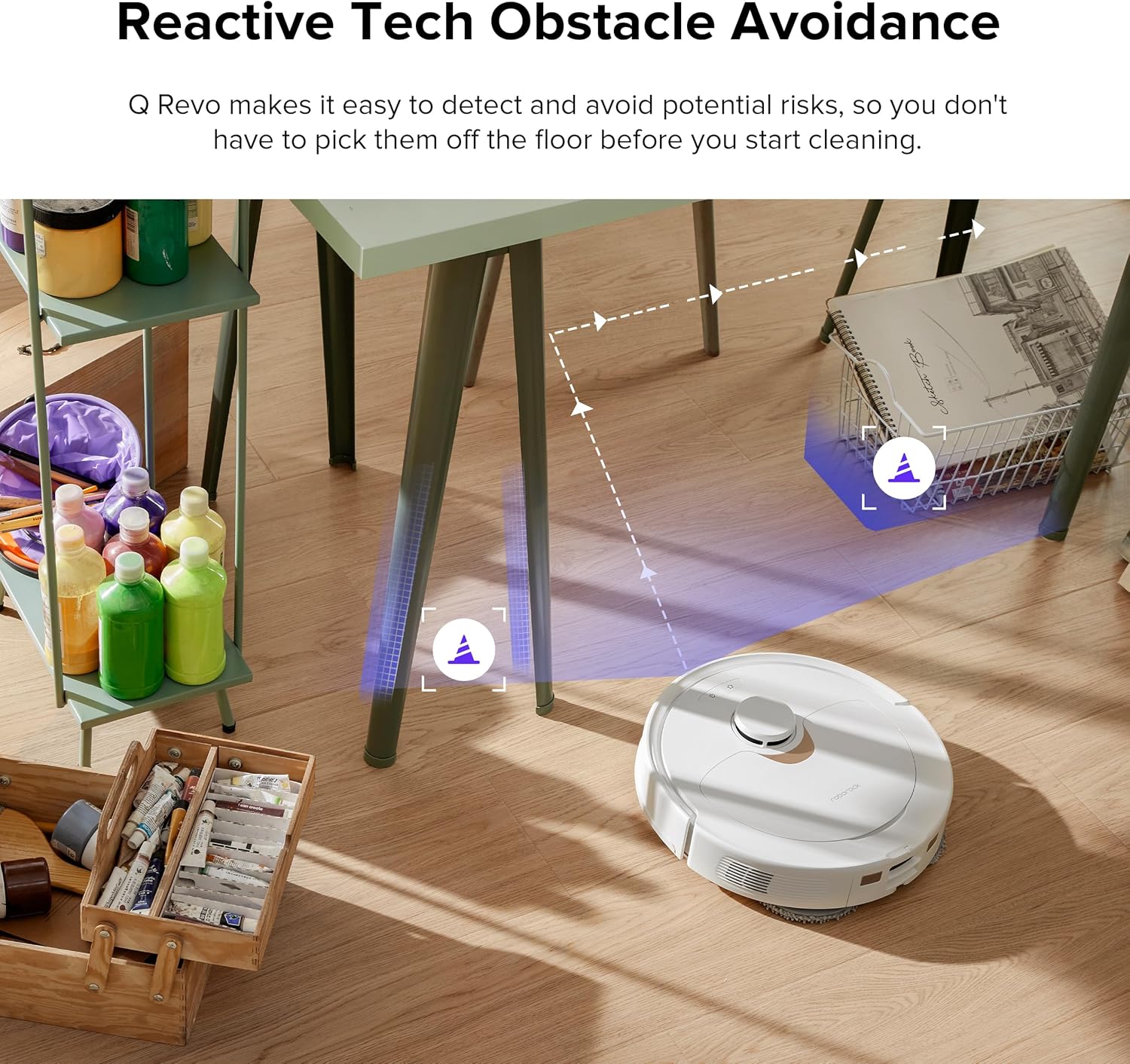 roborock QX Revo Robot Vacuum and Mop Combo, Self-Drying, Auto Mop Washing, Dual Spinning Mops, 7mm Mop Lifting, Self-Refilling, Self-Emptying, 5500Pa Suction, Obstacle Avoidance