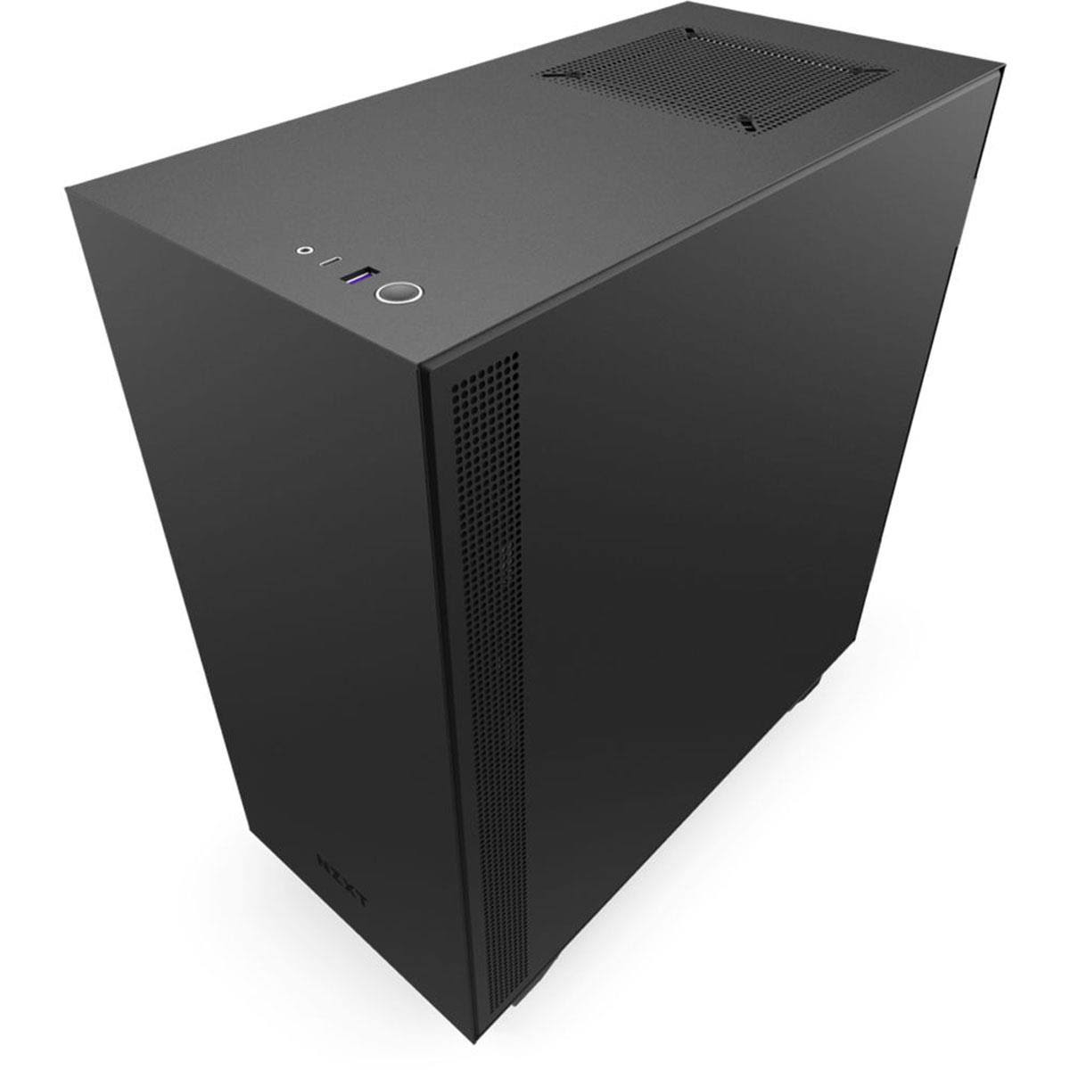 NZXT CA-H510B-BR Compact Mid-Tower Case Tempered Glass Matte Black/Red H510