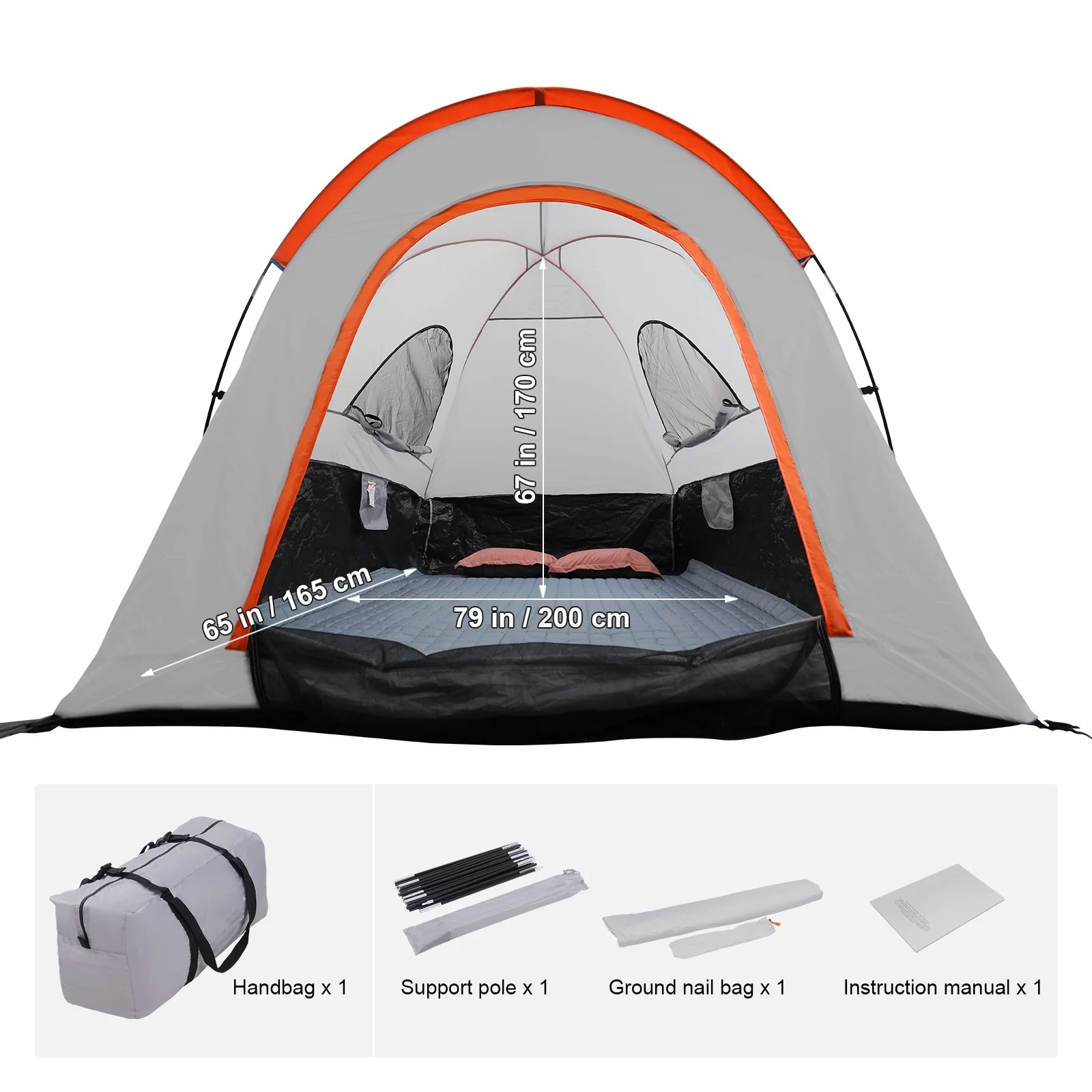 BENTISM Truck Tent 6.4'-6.7' Waterproof Spacious Pickup Truck Bed Tent with Rainfly Carry Bag for Camping Traveling Outdoor