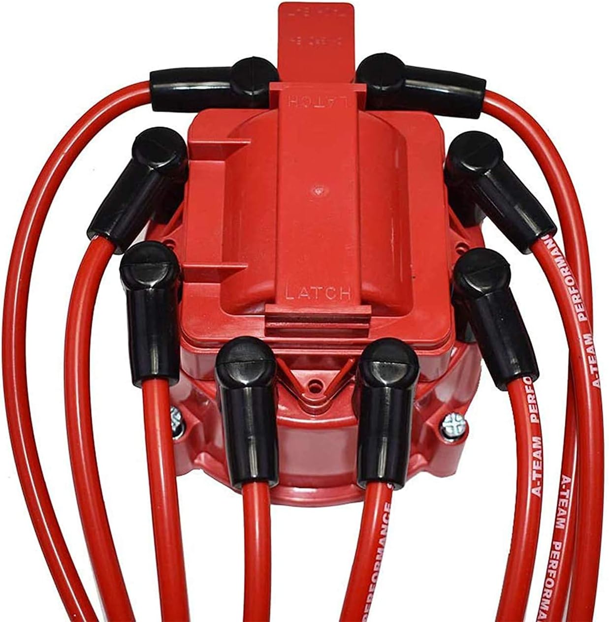 A-Team Performance - Optispark Distributor Cap, Rotor, Remote Ignition Coil Tune Up Kit, and 8.0mm Spark Plug Wires Kit - Compatible with 92-94 GM Chevy Pontiac LT1 Black Pack of 2