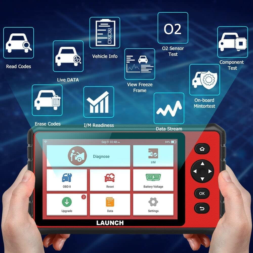 LAUNCH Scan Tool CRP909C OBD2 Scanner, All System Car Diagnostic Scanner, OE-Level OBD2 Code Reader with 26 Reset, IMMO/Auto Bleed/SRS/TPMS/Injector Coding Scanner, Upgraded of CRP123/129, Free Update