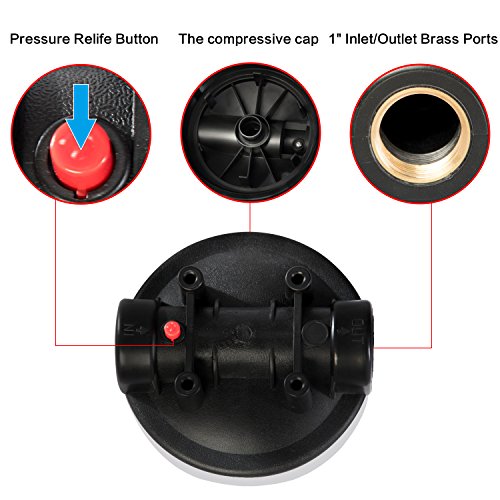 Geekpure 20 Inch Whole House Water Filter Housing-1"NPT Bras Port-Fit 4.5"x 20" Filters