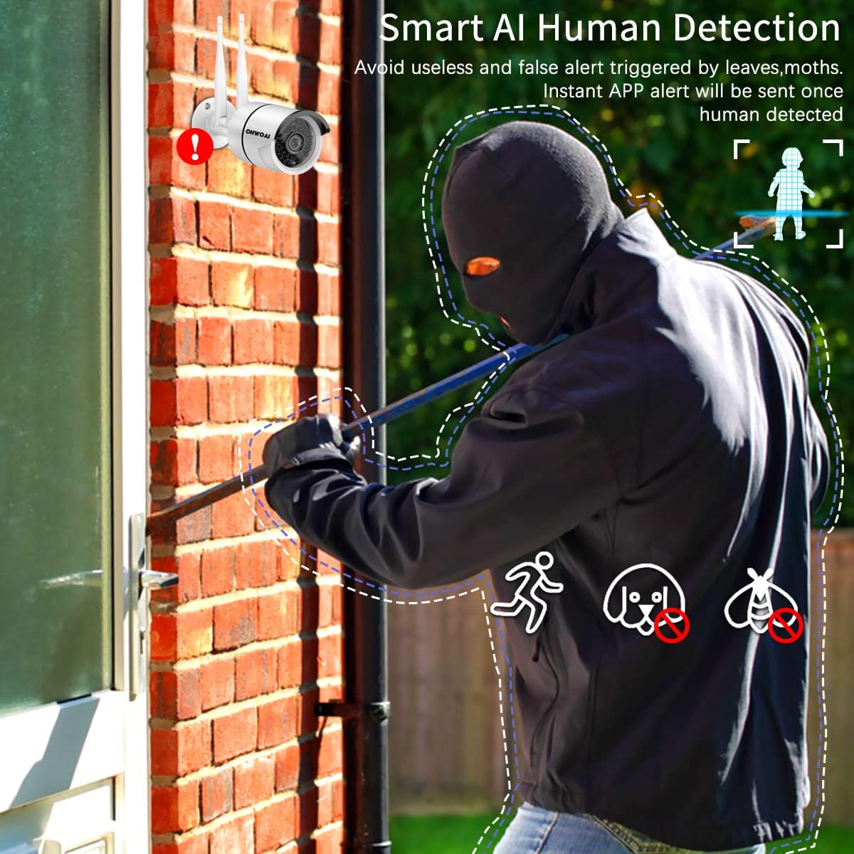 【2021 New】 Security Camera System Wireless, 4TB Hard Drive Pre-Install 8 Channel 1080P NVR, 8PCS 1080P 2.0MP CCTV WI-FI IP Cameras for Homes,OHWOAI HD Surveillance Video Security System.