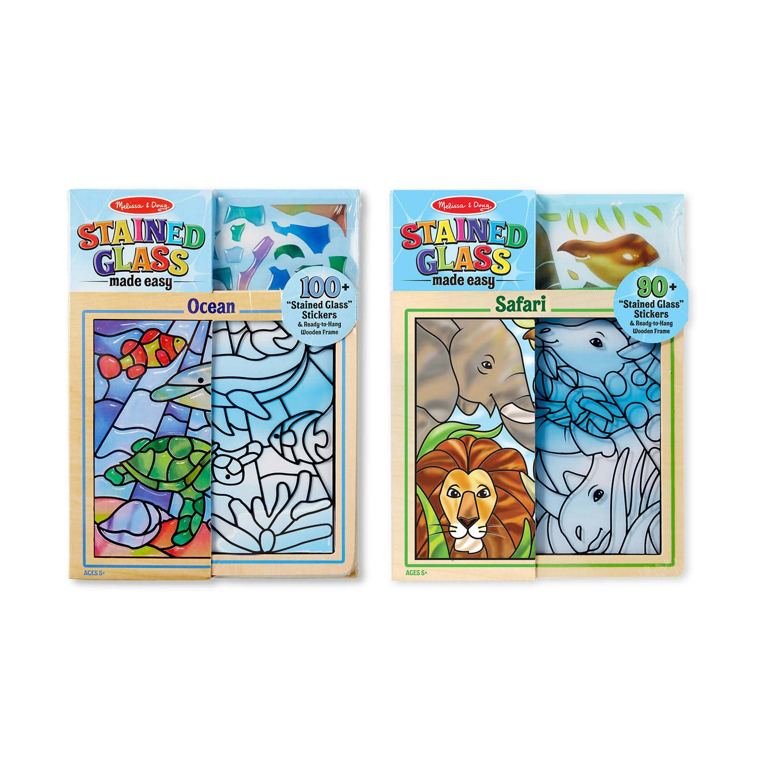 Melissa u0026 Doug Stained Glass Made Easy Activity Kits Set: Ocean and Safari