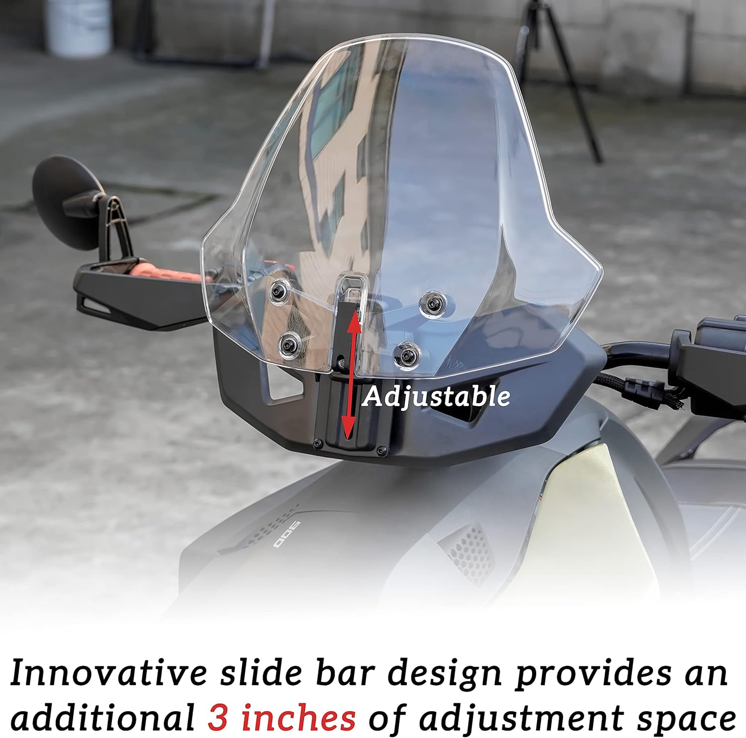 SAUTVS Front Windshield for Can-Am Ryker, Adjustable Front Translucent Clear Hard Coated Wind shield for Can Am Ryker All Models Accessories (1PCS, Replace #219401032)