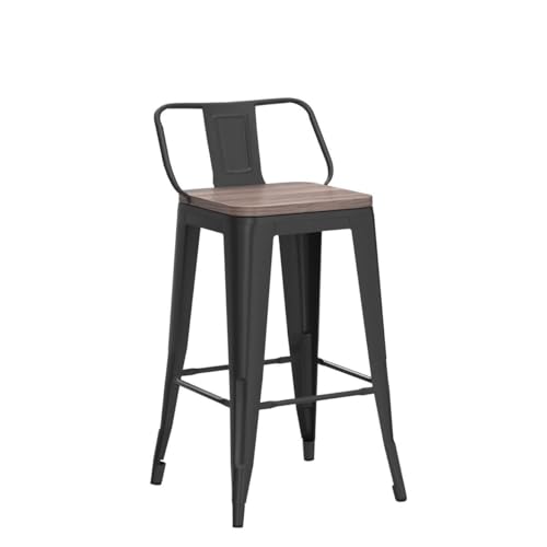 Andeworld 30 Inch Swivel Bar Stools Set of 4 Counter Height Stools Industrial Metal Barstools (30 inch, Distressed White)
