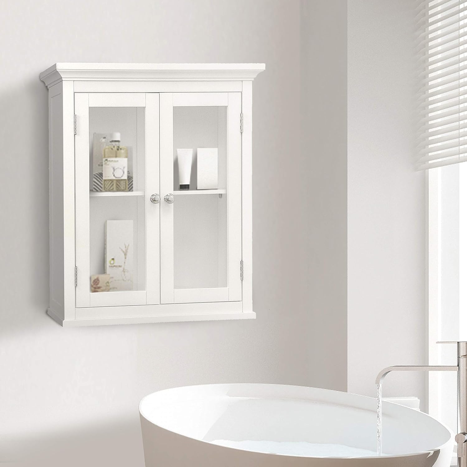 Elegant Home Fashions Madison Detachable Bathroom Cabinet, One Size, White & Neal Bathroom Cabinet, One Size, White