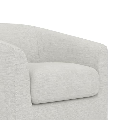 Swivel Accent Chair, Upholstered Barrel-Curved Chair with Arm and Backrest, Comfy Club Chair for Living Room, Reading Room, Bedroom, Fog Grey