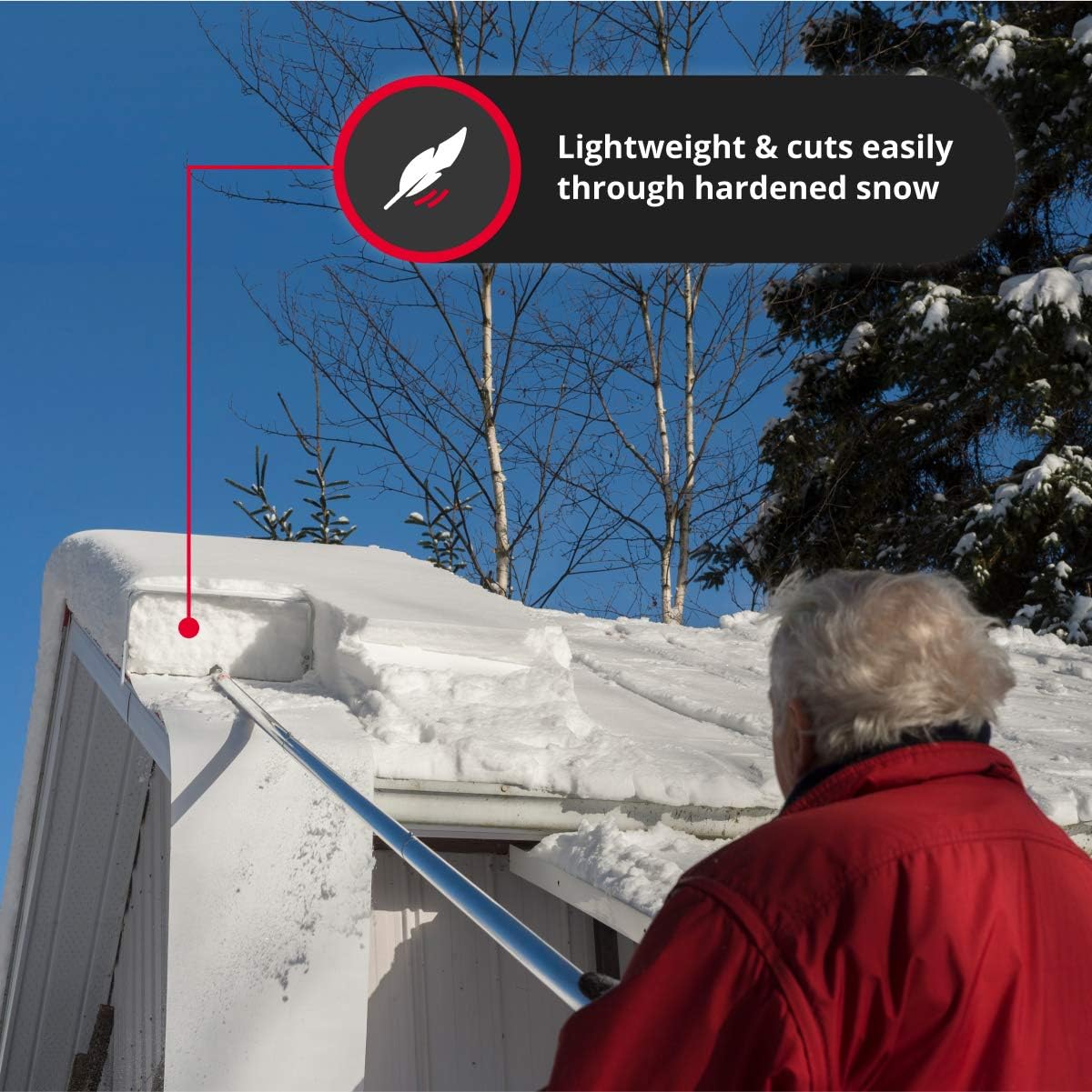 SNOWPEELER Roof Snow Removal Tool - 20 ft. Reach Aluminium Roof Shovel - Heavy Duty - Easily Remove Hard to Reach Snow - Ideal for Single Storey & Cabins