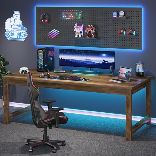 Tribesigns Modern Computer Desk, 63 x 31.5 inch Large Executive Office Desk Computer Table Study Writing Desk Workstation for Home Office, Spliced Desktop, White