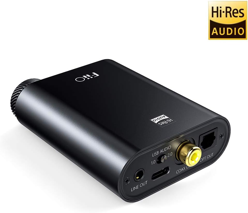 FiiO New K3 Headphone Amplifier High Resolution 384kHz/32bit PCM DSD256 USB-C DAC for Home and Computer Coaxial and Optical Digital Outs