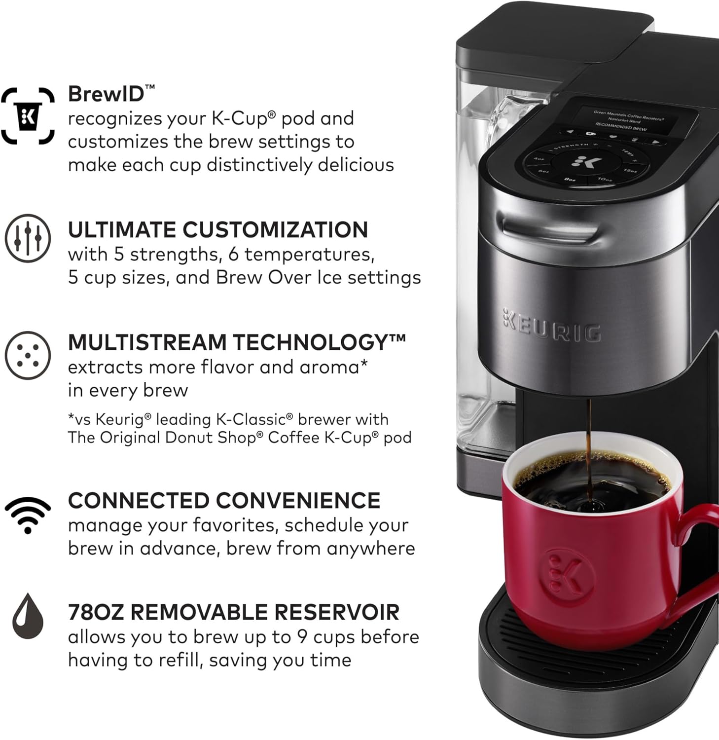 Keurig® K-Supreme Plus SMART Single Serve K-Cup Pod Coffee Maker, Black