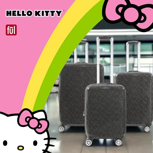 FUL Hello Kitty 29 Inch Rolling Luggage, Hardshell Suitcase with Spinner Wheels, Pink