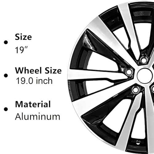 New 19 inch single rims for 2019 2020 2021 2022 Nissan Altima SV SR S SL Machined Black 19x8 inch wheels OEM Replacement Rims
