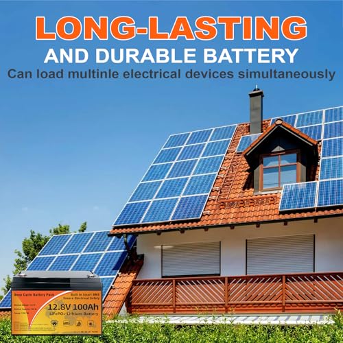 12V 100Ah LiFePO4 Lithium Battery, Group 31 Low-Temp Protection LiFePO4 Battery Built-in Smart BMS, 8000+ Deep Cycles 1280Wh Rechargeable 100A Battery Waterproof for Solar, Home, RVs (12V)