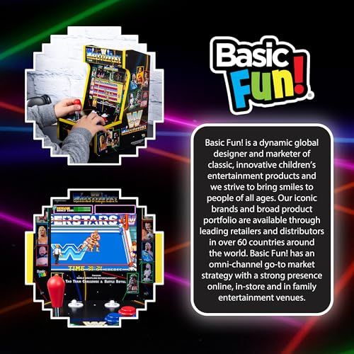 Arcade Classics - WWE Counter Series Game Machine, 4 Games, 8" Liquid Crystal Screen - Mini Cabinet, Portable Gaming, Retro, Countertop Console, Basement Decoration, Man Cave