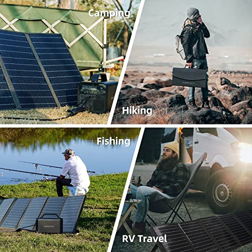 Portable Solar Panel 100W 17.5V with MC-4 to DC5521/XT60/Anderson Cable, 100W Foldable Solar Panels Kit with Adjustable Kickstands, Waterproof IP65 for Camping, Outdoor, Power Station