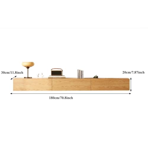 Floating TV Stand Wall Mounted Wall Mounted TV Cabinet Floating TV Shelf Stand, Modern Space-Saving Wood Media Entertainment TV Console Cabinet with Down Flip Door Floating TV Shelf (Color : Nature,