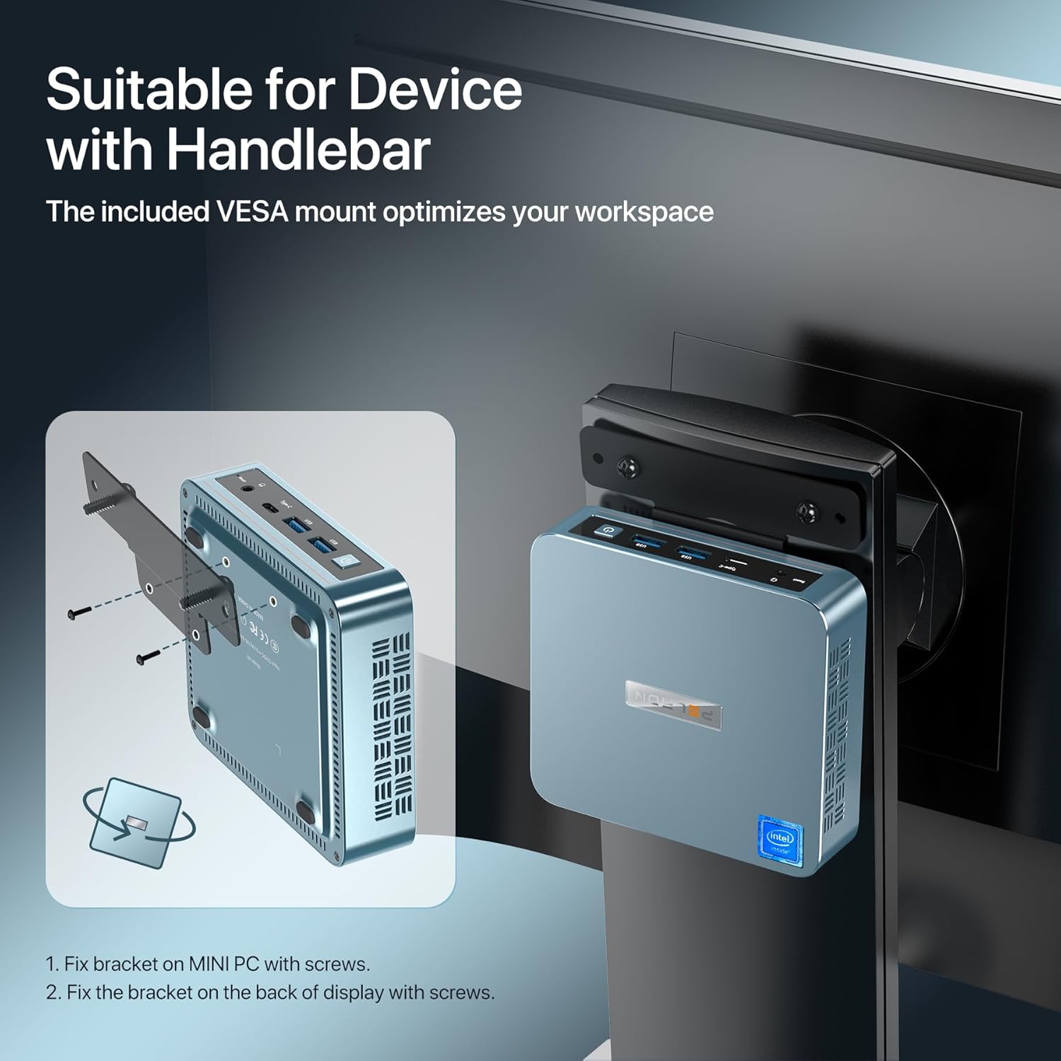 PELADN WI-6 Mini PC, Intel 12th Gen Alder Lake- N100(up to 3.4GHz), 16GB DDR4 RAM 512GB M.2 PCIe SSD, Desktop Computer Support 4K Dual Display/USB3.2/WiFi 4/BT4.2