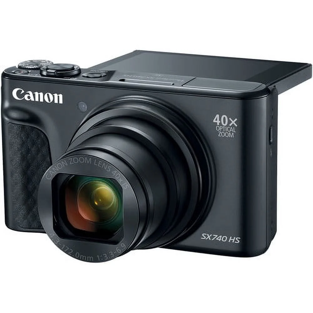 Canon PowerShot SX740 HS Digital Camera (Black) with 64 GB Memory Card