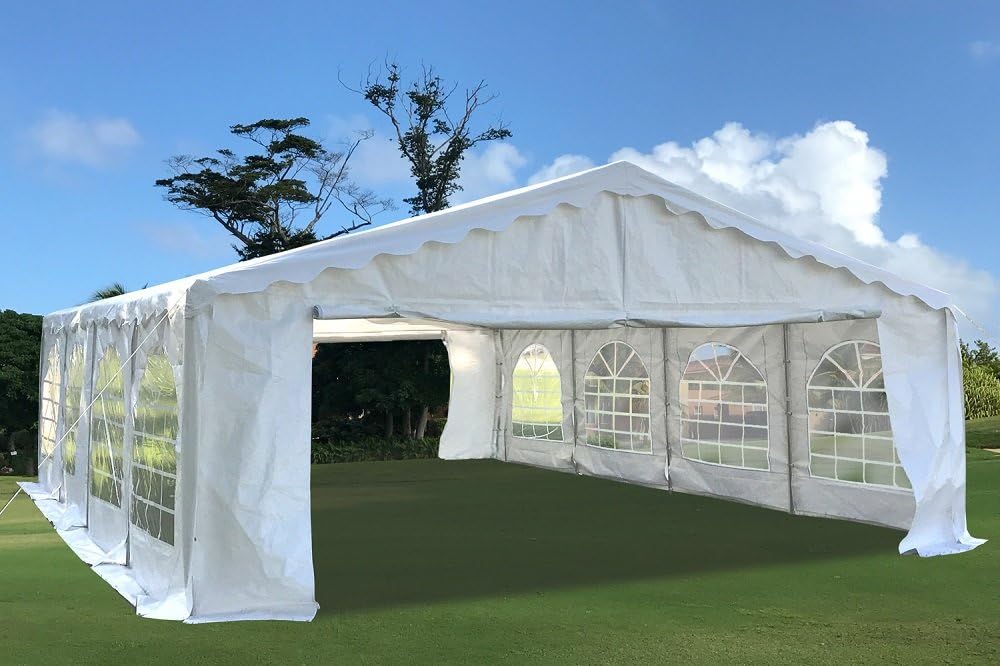 DELTA 26'x20' Budget PVC Party Tent,Large Outdoor Event Wedding Tent Canopy,Backyard Garden Shelter Gazebo,with Waterproof Top Cover,Removable Window Walls, Commercial/Residential Use