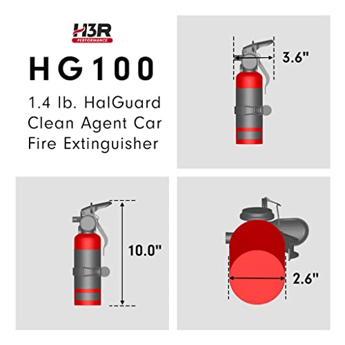 HalGuard Clean Agent Car Fire Extinguisher - 1.4 lb. Black (HG100B)