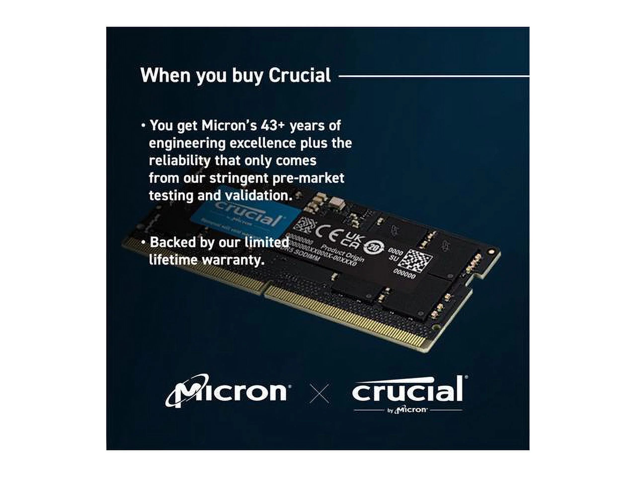Crucial 64GB (2 x 32GB) DDR5 SDRAM Memory Kit - For Notebook - 64 GB (2 x 32GB) - DDR5-4800/PC5-38400 DDR5 SDRAM - 4800 MHz Dual-rank Memory - CL40 - 1.10 V - Non-ECC - Unbuffered - 262-pin - SoDIMM -