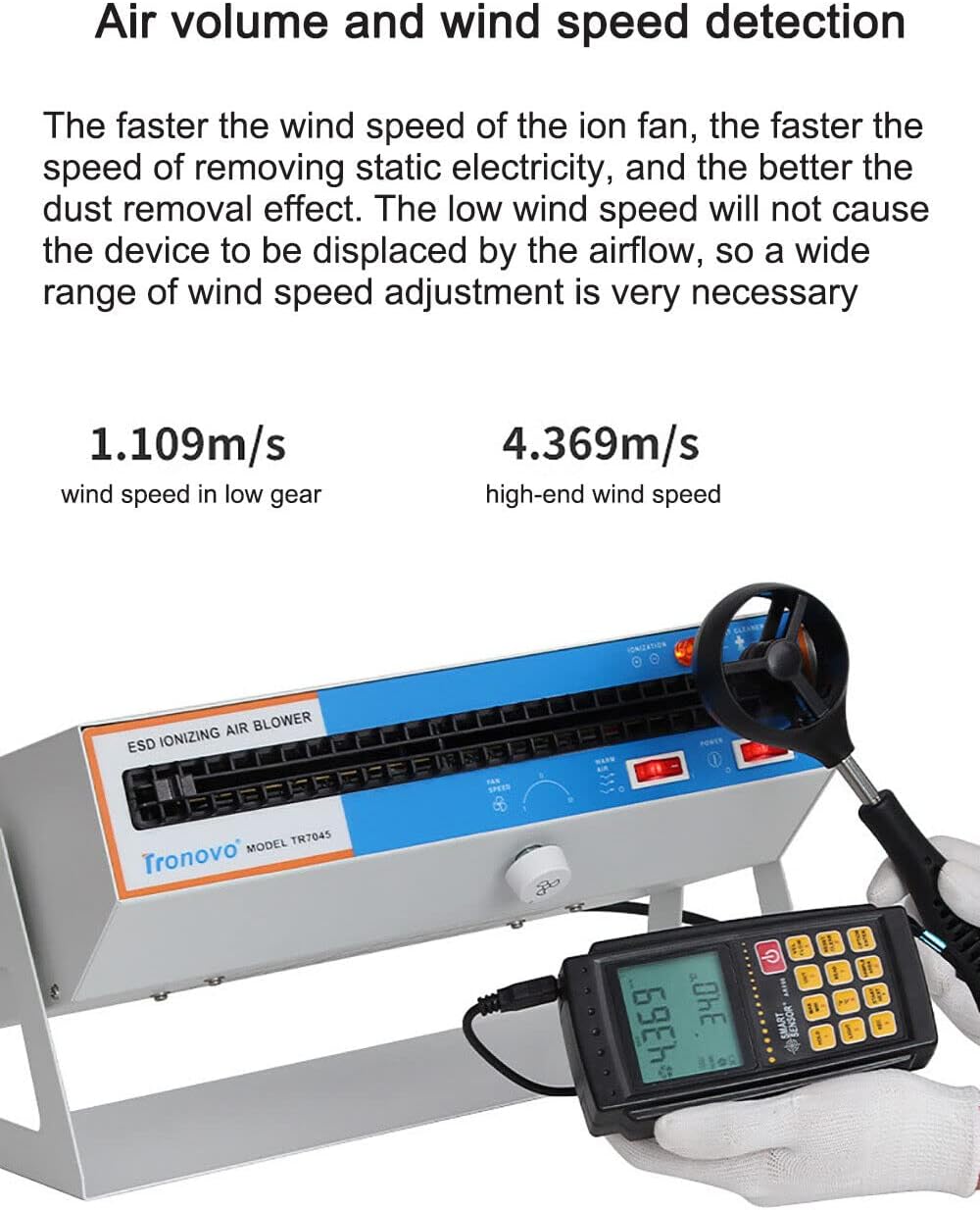 Desktop Ion Fan Anti-Static Ionizer Ionizing Air Blower Ion Fan Discharge Static Eliminator