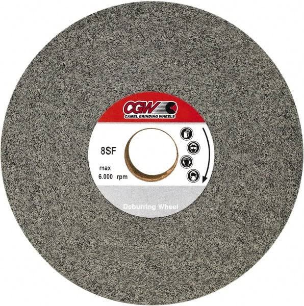 Camel Grinding Wheels 8x22 Diam, 1x22 Face Width, 3x22 Center Hole, Fine Grade, Silicon Carbide Deburring Wheel - Convolute, Med