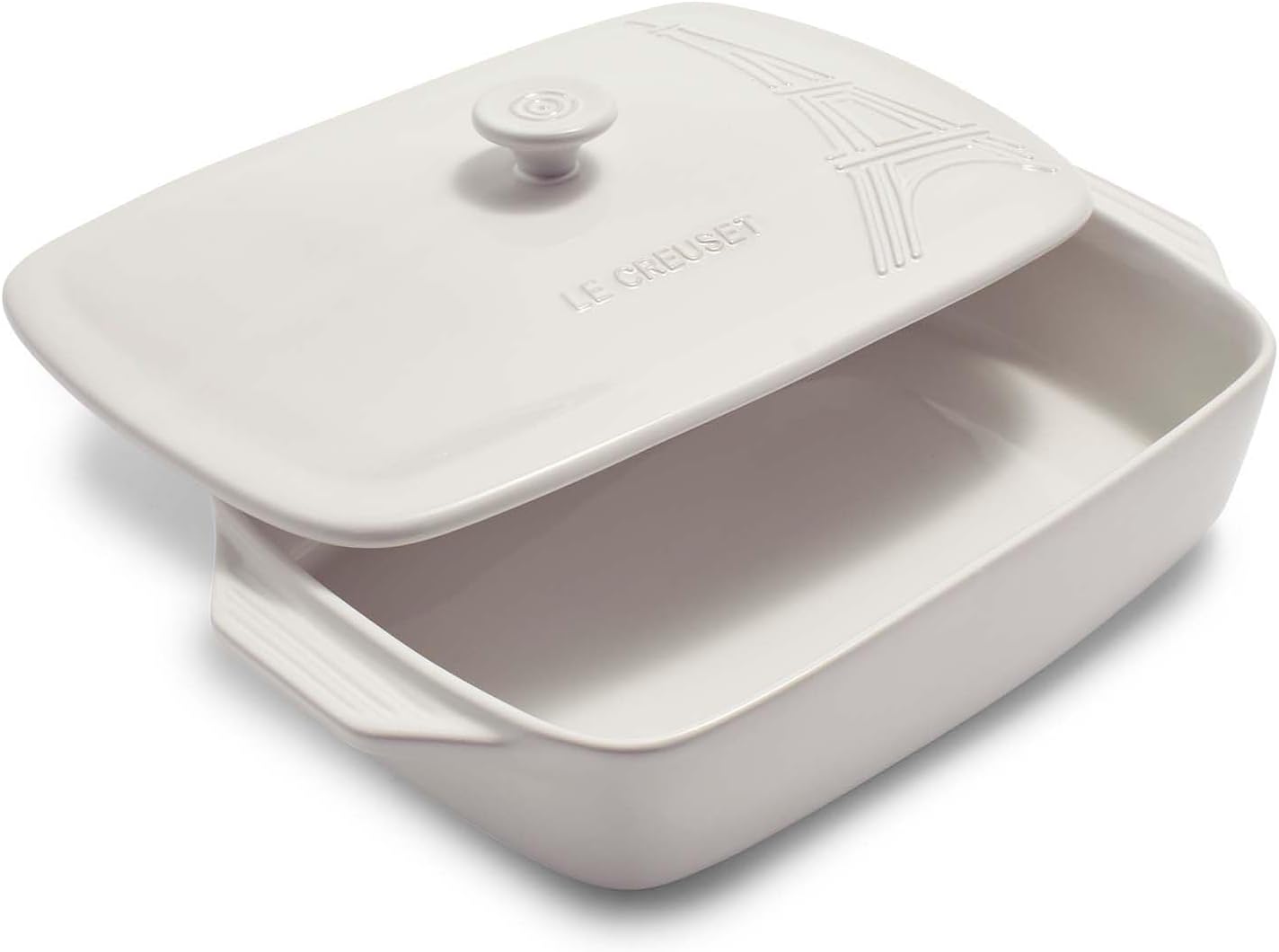 Le Creuset Eiffel Tower Collection Stoneware Covered Rectangular Casserole, 3.5 qt. (12.5" x 8.5"), White