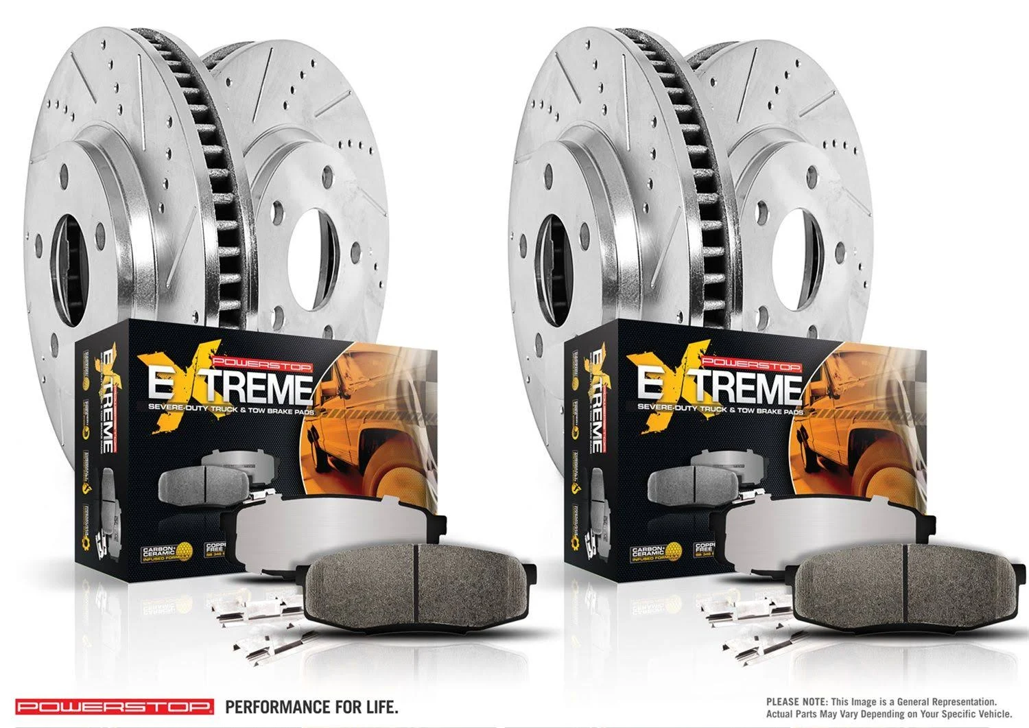 Power Stop K6560-36 Front u0026 Rear Z36 Truck and Tow Brake Kit