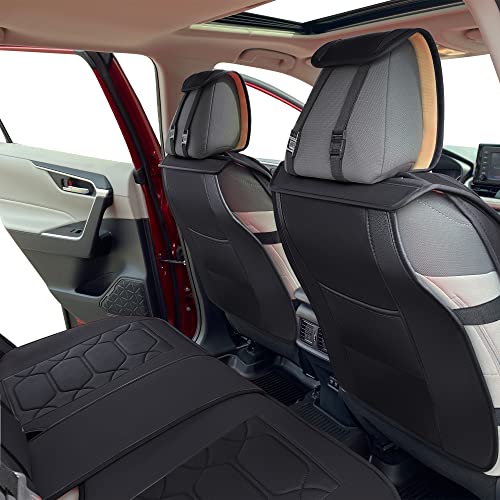 OASIS AUTO Toyota RAV4 Accessories Seat Covers 2013-2025 Custom Fit Leather Cover Protector Cushion for RAV-4 (Sport Front Pair, Black&Gray)