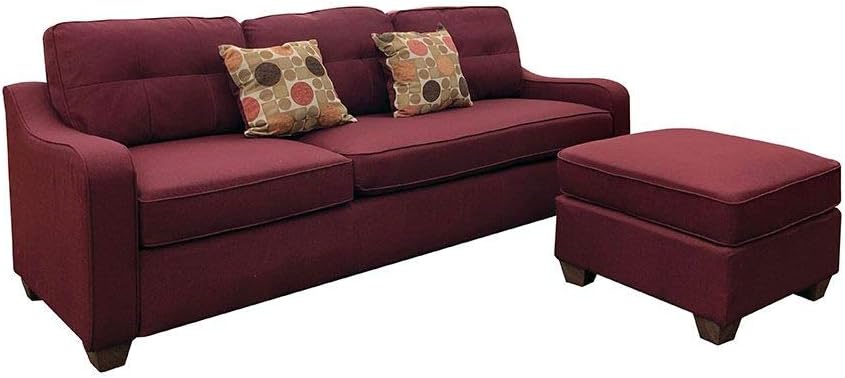 Cleavon II Sectional Sofa & 2 Pillows in Red Linen 53740