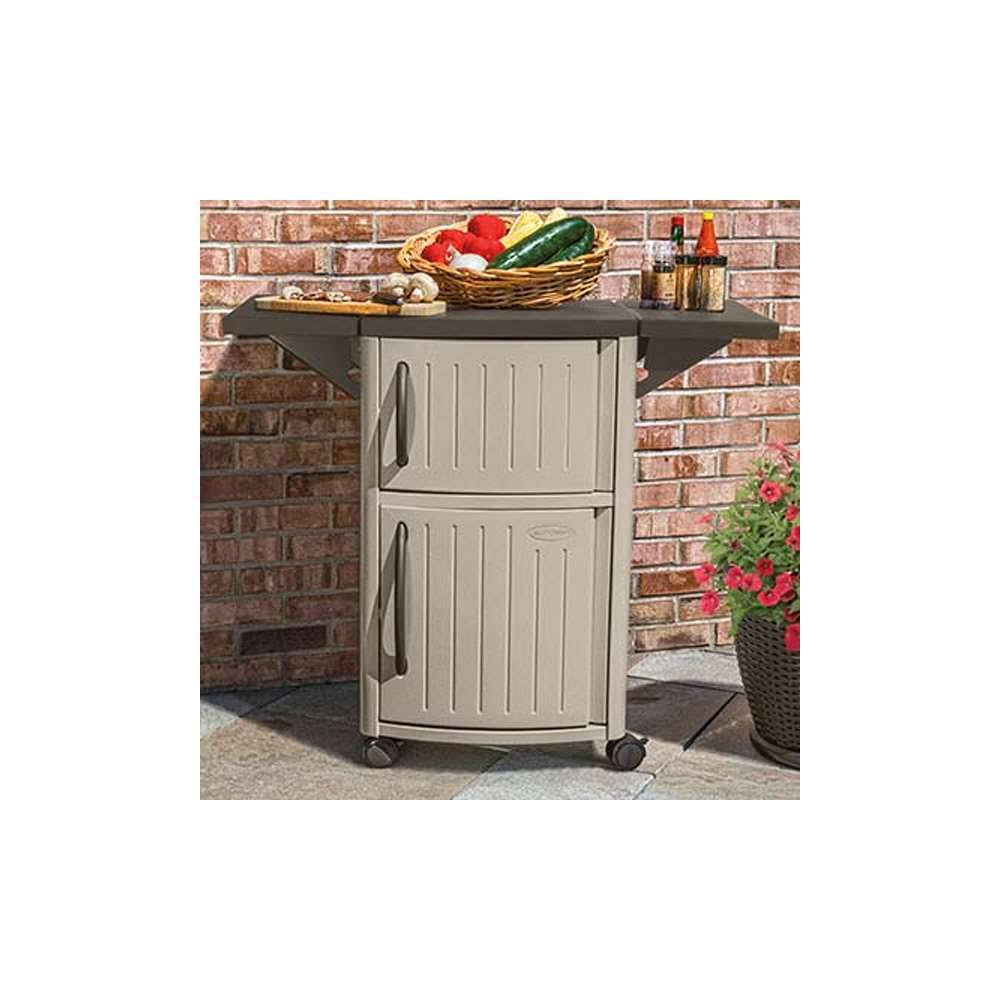Suncast DCP2000 Outdoor Prep Station Cart, Taupe