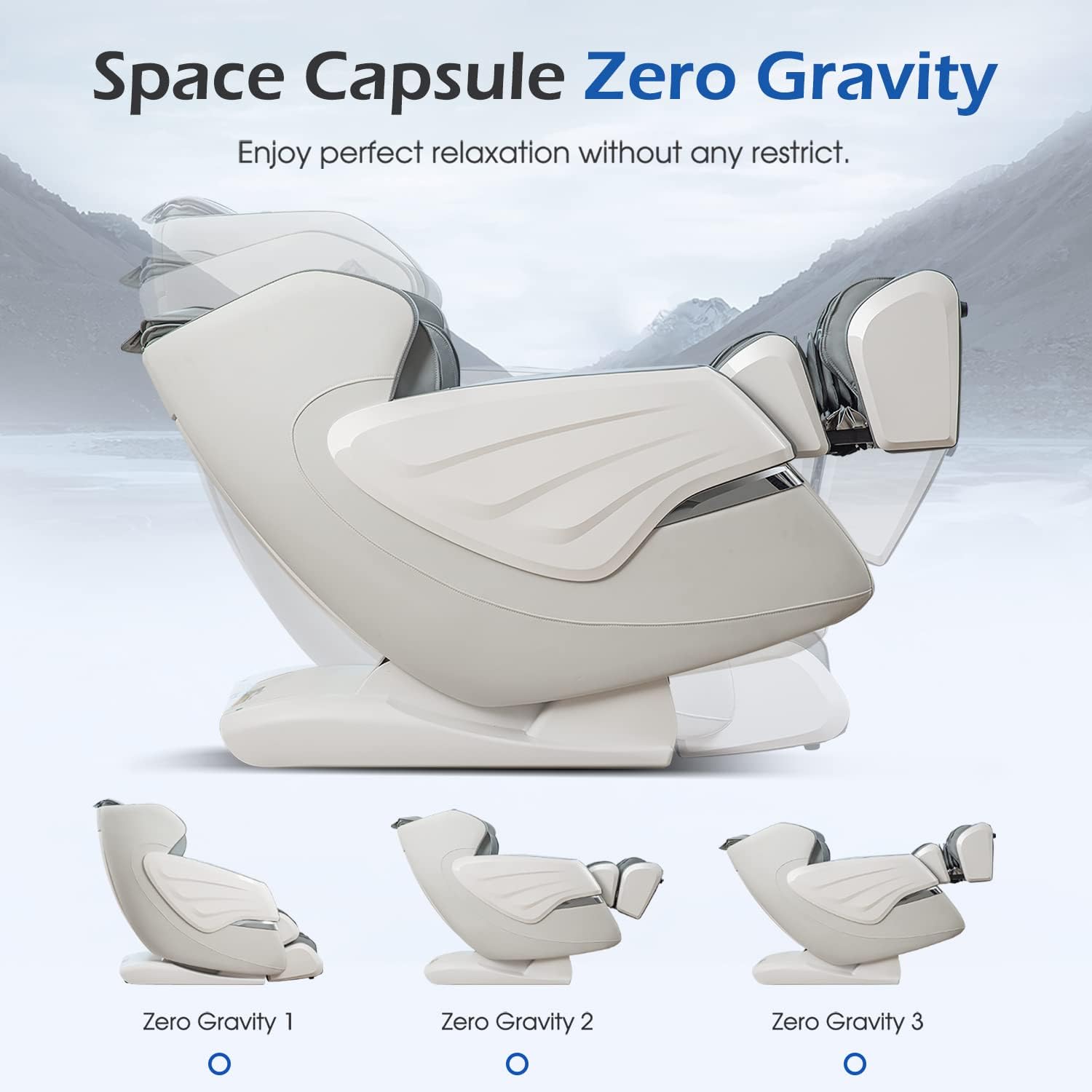 Zero Gravity Massage Chairs with AI Voice, App Control SL Track Zero Gravity Full Body Massage Recliner Gray