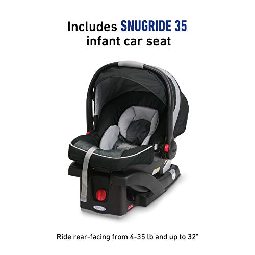 Graco FastAction Fold Sport Travel System | Includes the FastAction Fold Sport 3-Wheel Stroller and SnugRide 35 Infant Car Seat