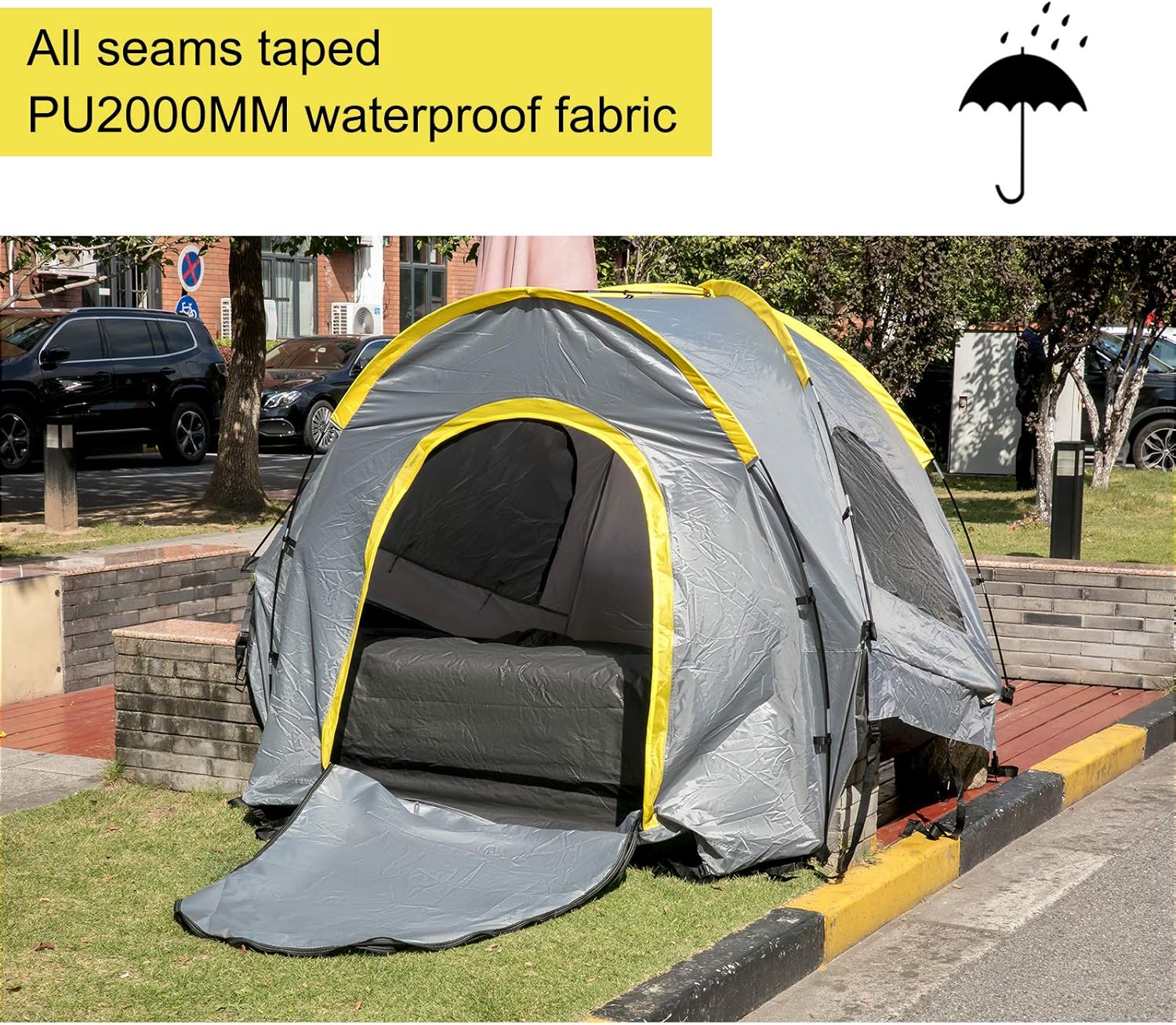 VEVOR Truck Tent 6' Tall Bed Truck Bed Tent, Pickup Tent for Mid Size Truck, Waterproof Truck Camper, 2-Person Sleeping Capacity, 2 Mesh Windows, Easy to Setup Truck Tents for Camping, Hiking