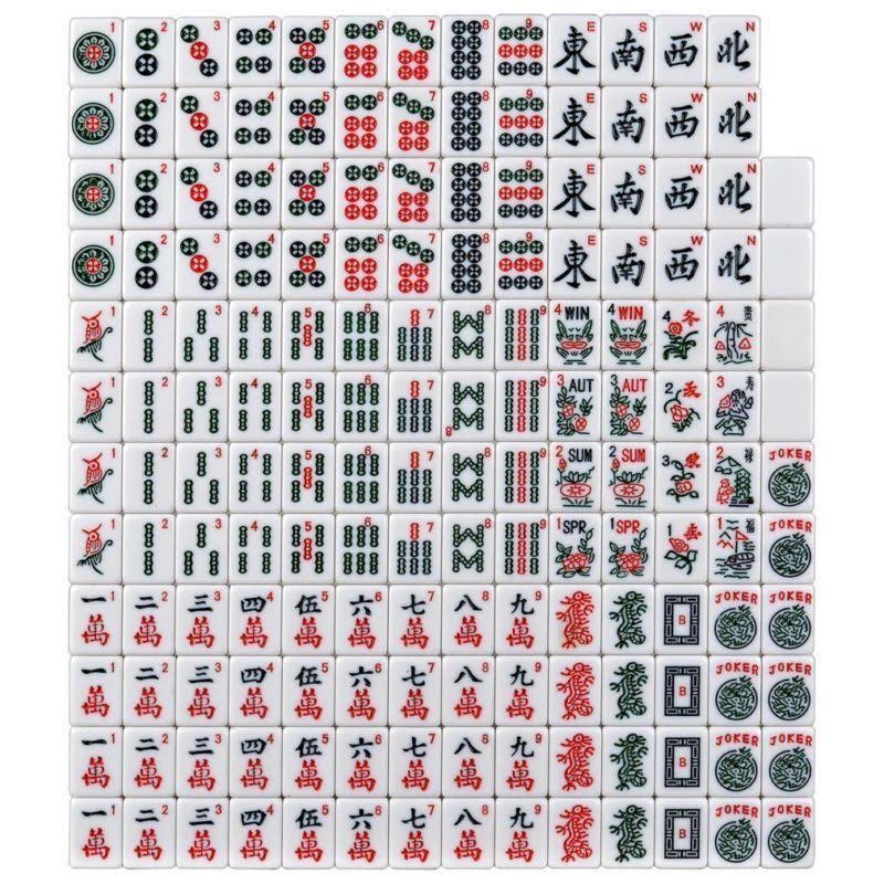 166 Tiles American Mahjong Set Blue Phoenix Soft Bag 4 Color Pushers/Racks Easy