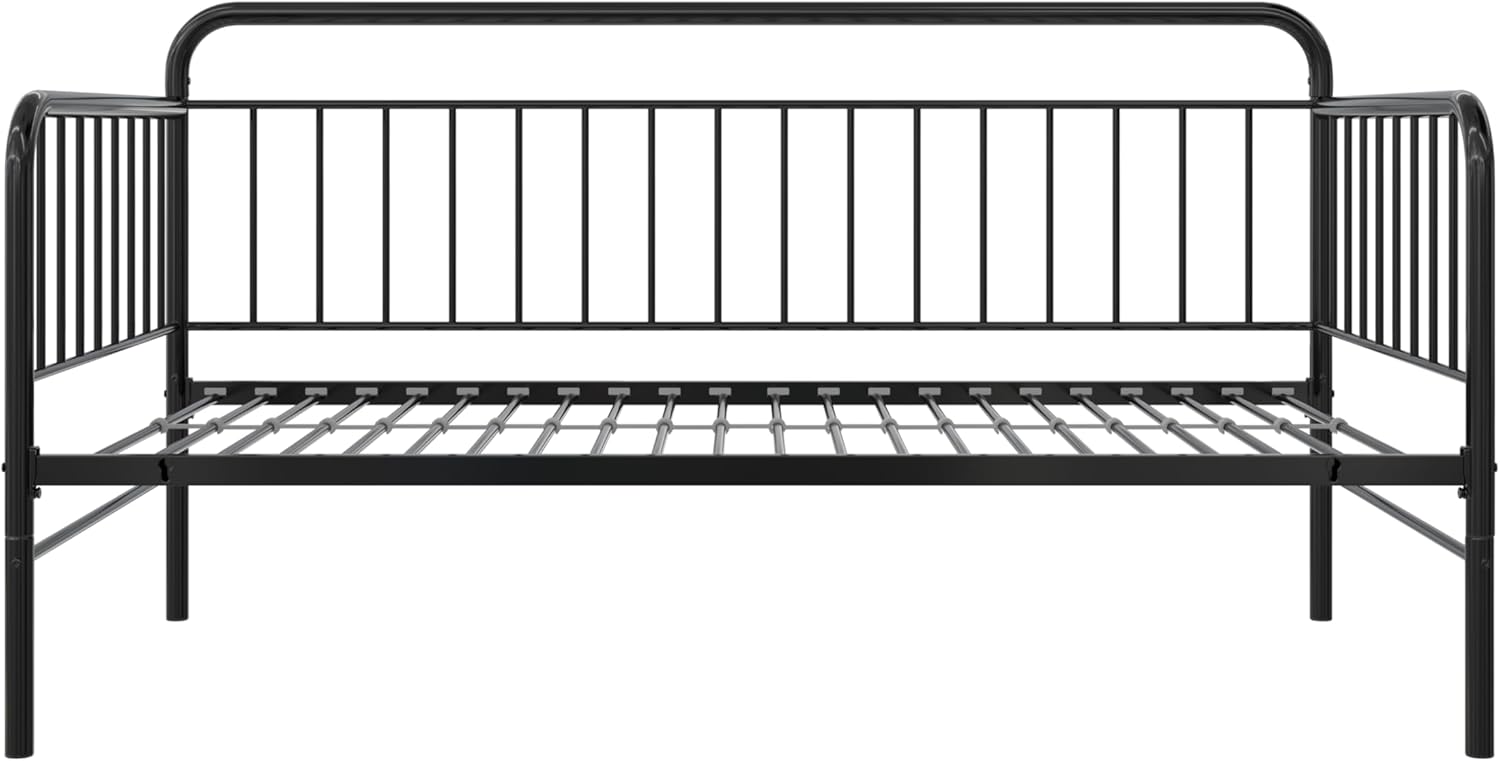 DHP Oddny Metal Daybed with Pop Up Trundle Bed, Twin, Black