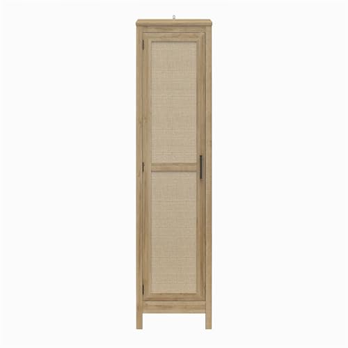 Ameriwood Home Wimberly Tall Cabinet, 1-Door, Black Oak
