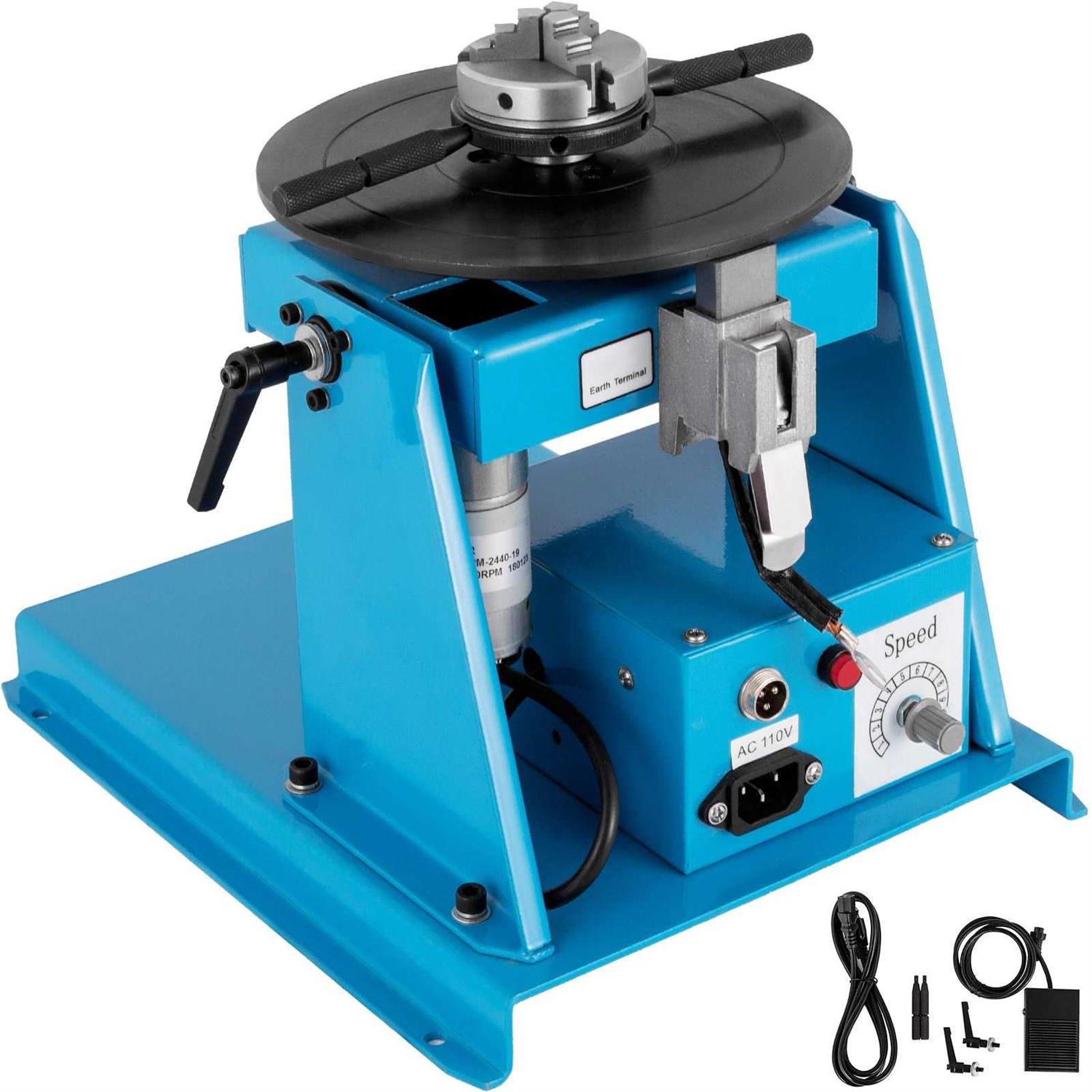 VEVOR 110V Rotary Welding Positioner Turntable Table 3 Jaw Lathe Chuck - Shop Hardware Tools Online Store