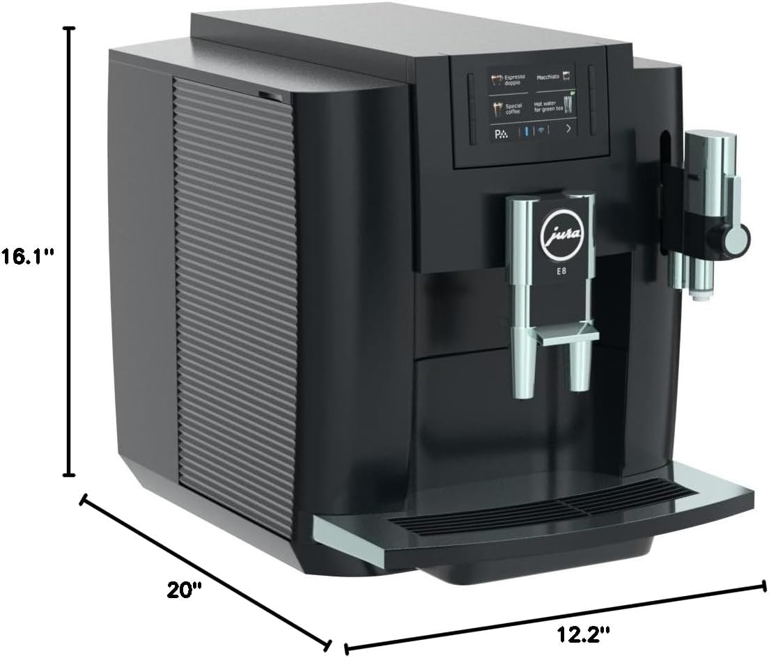 Jura E8 (NAA) 4th Gen Automatic Coffee Machine (Piano Black)