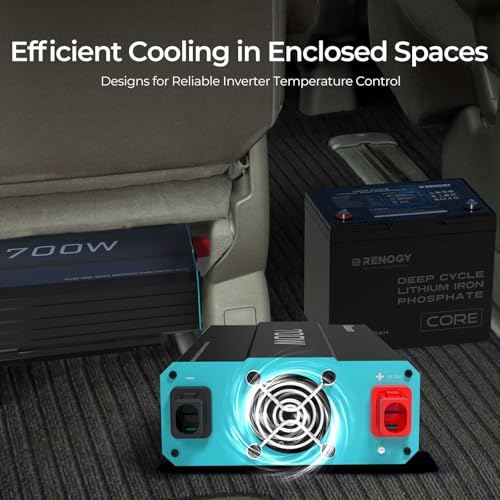 Renogy Inverter PUH, 3000W Pure Sine Wave Power Inverter with UPS Transfer Switch & Bluetooth, 12V DC to 120V AC Converter for RV, Truck, Home,Camping - 6000W Surge Power, Remote Monitoring