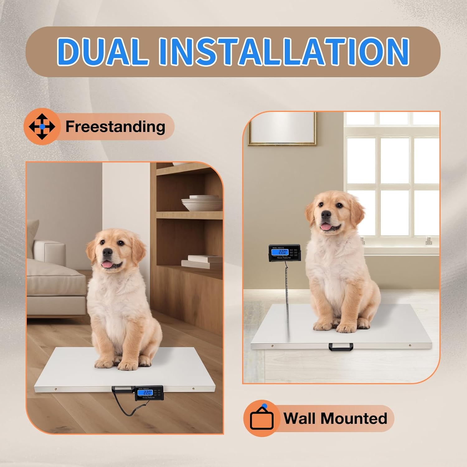 Veterinary Scale-Digital Pet Scale-Max 660lbs Digital Livestock Scale, Heavy Duty Postal Scale Pet Scale Dog Scales with Power Adapter for Vet Animal Pet Cat Dog