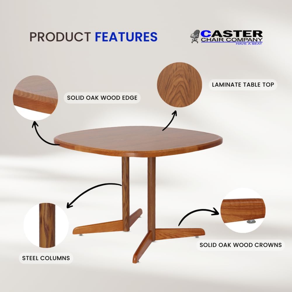 Caster Chair Company 5-Piece 42x42 Caster Dining Set Laminate Table Top & Toast Caster Chairs