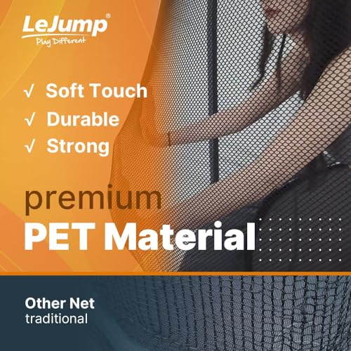 LeJump Outdoor Springless Trampolines 14FT 12FT 10FT Non-Spring ASTM Approved Recreational Big Trampoline with Enclosure Net Best Choice Outdoor Trampoline for Adults and Kids