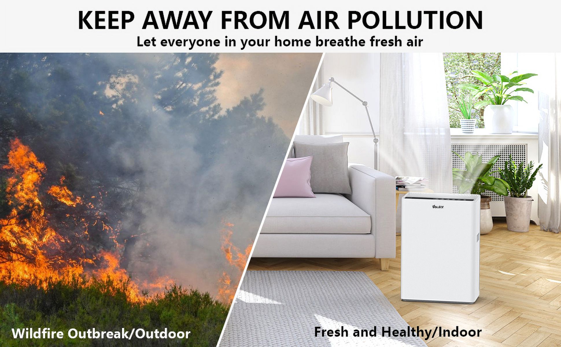 VEWIOR Air Purifiers Large Room up to 1730 Sq.Ft, H13 HEPA Air Cleaner for Pets Dander Smoke Pollen